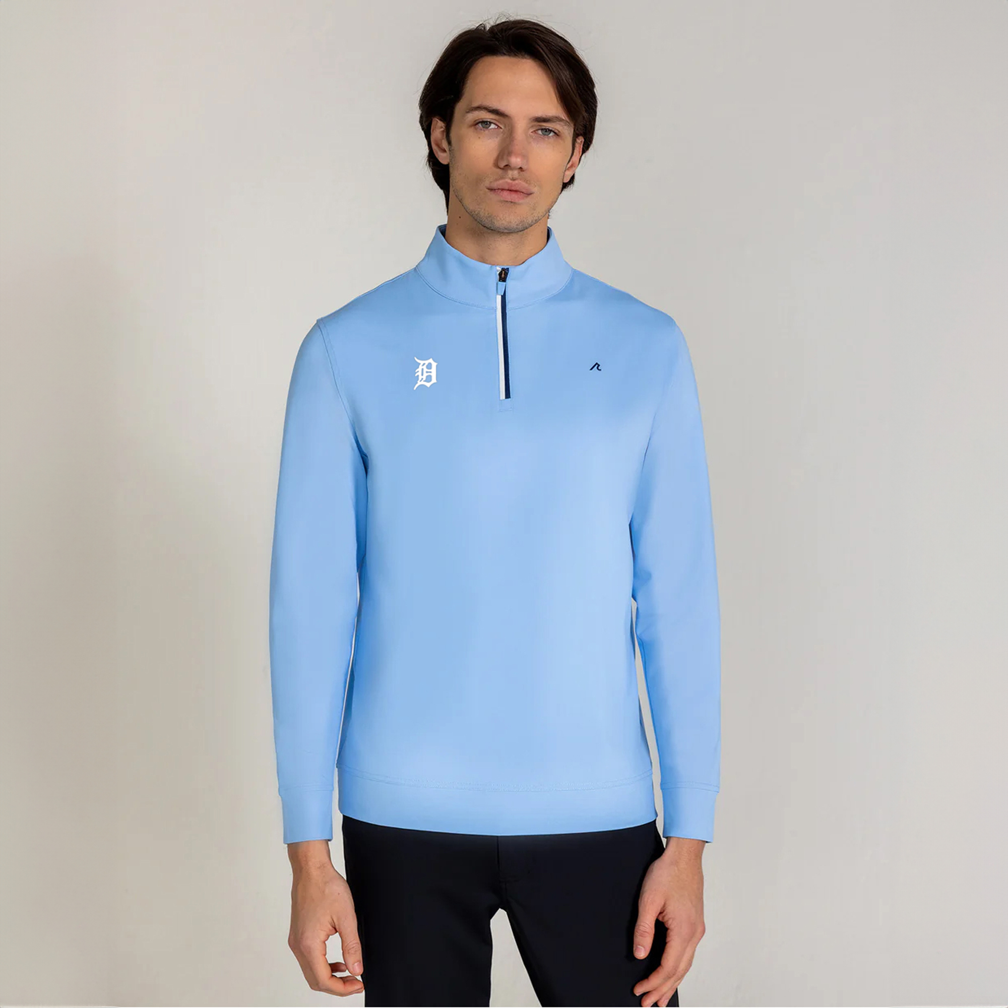 Men’s Redvanly Light Blue Detroit Tigers Fleet Quarter-Zip Pullover Men’s Redvanly Light Blue Detroit Tigers Fleet Quarter-Zip Pullover