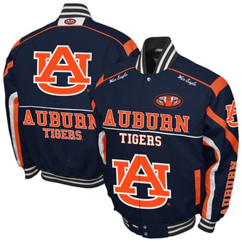 Men's Franchise Club Navy Auburn Tigers Crush Cotton Twill Full-Snap Jacket