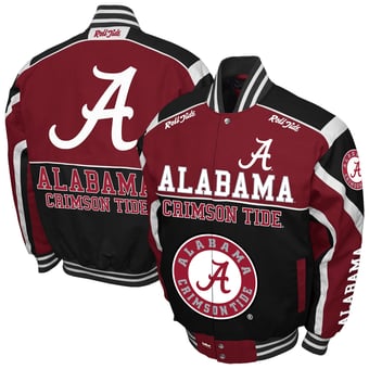 Men's Franchise Club Crimson Alabama Crimson Tide Crush Cotton Twill Full-Snap Jacket