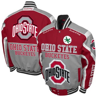 Men's Franchise Club Scarlet Ohio State Buckeyes Crush Cotton Twill Full-Snap Jacket