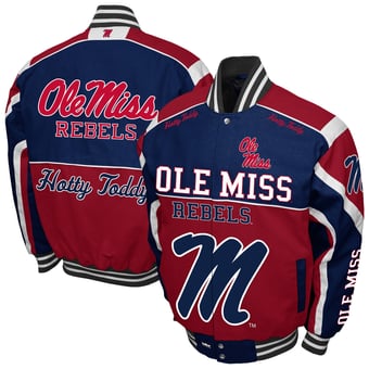 Men's Franchise Club Navy Ole Miss Rebels Crush Cotton Twill Full-Snap Jacket