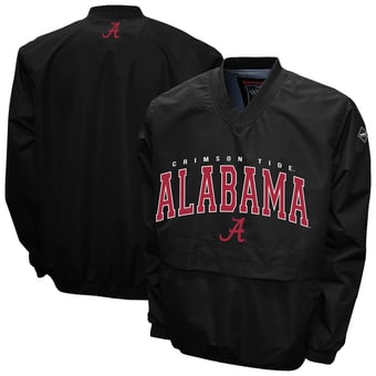 Men's Franchise Club Black Alabama Crimson Tide Windshell V-Neck Jacket