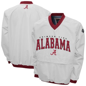 Men's Franchise Club White Alabama Crimson Tide Windshell V-Neck Jacket