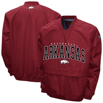 Men's Franchise Club Cardinal Arkansas Razorbacks Windshell V-Neck Jacket