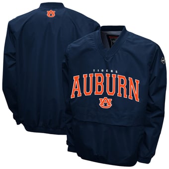 Men's Franchise Club Navy Auburn Tigers Windshell V-Neck Jacket
