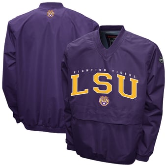 Men's Franchise Club Purple LSU Tigers Windshell V-Neck Jacket