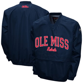 Men's Franchise Club Navy Ole Miss Rebels Windshell V-Neck Jacket