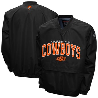 Men's Franchise Club Black Oklahoma State Cowboys Windshell V-Neck Jacket