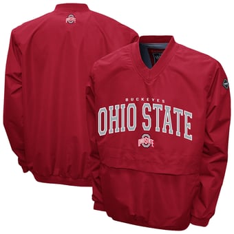 Men's Franchise Club Scarlet Ohio State Buckeyes Windshell V-Neck Jacket