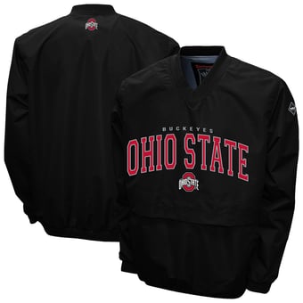 Men's Franchise Club Black Ohio State Buckeyes Windshell V-Neck Jacket