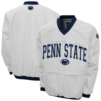 Men's Franchise Club White Penn State Nittany Lions Windshell V-Neck Jacket