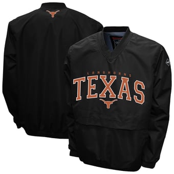 Men's Franchise Club Black Texas Longhorns Windshell V-Neck Jacket