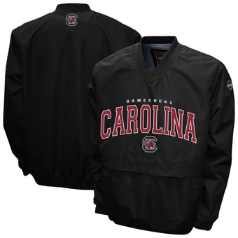 Men's Franchise Club Black South Carolina Gamecocks Windshell V-Neck Jacket