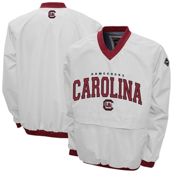 Men's Franchise Club White South Carolina Gamecocks Windshell V-Neck Jacket
