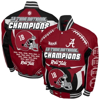Men's Franchise Club Crimson Alabama Crimson Tide Commemorative Cotton Twill Full-Snap Jacket