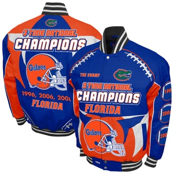 Men's Franchise Club Royal Florida Gators Commemorative Cotton Twill Full-Snap Jacket