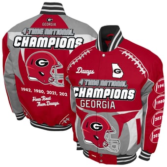 Men's Franchise Club Red Georgia Bulldogs Commemorative Cotton Twill Full-Snap Jacket