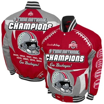 Men's Franchise Club Scarlet Ohio State Buckeyes Commemorative Cotton Twill Full-Snap Jacket
