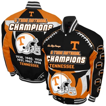 Men's Franchise Club Black Tennessee Volunteers Commemorative Cotton Twill Full-Snap Jacket