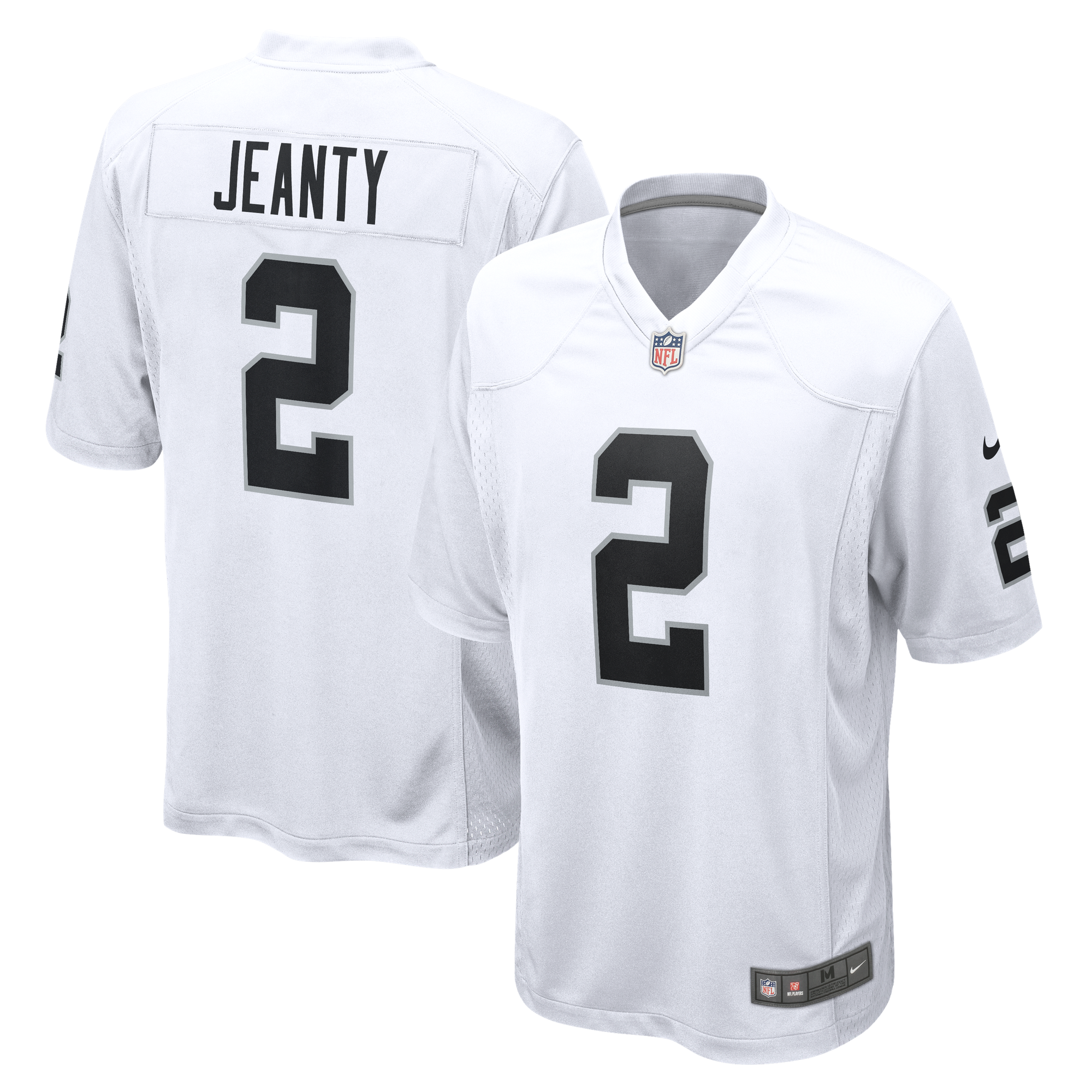 Maglia da trasferta Nike dei Las Vegas Raiders - Bianca - Ashton Jeanty - Uomo