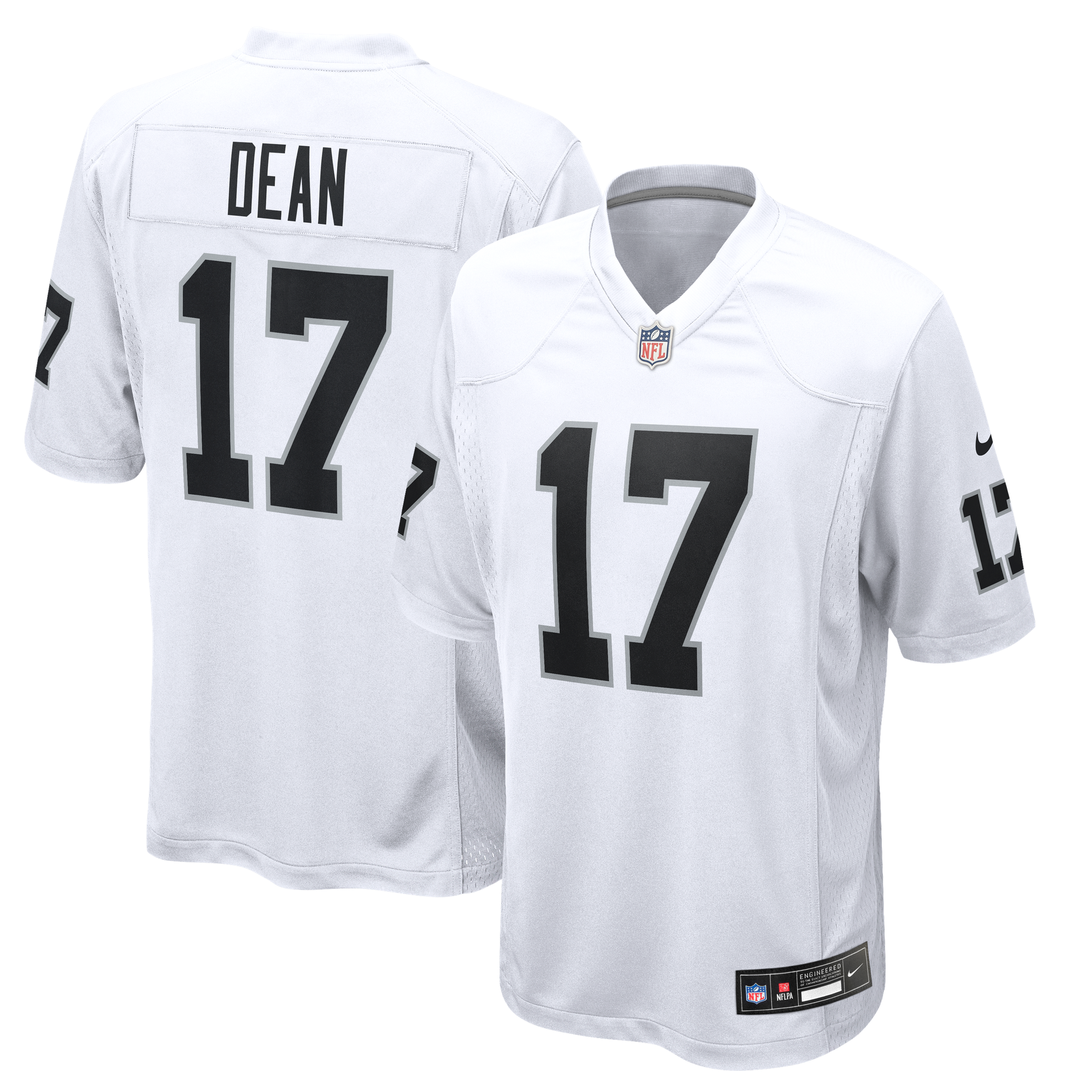 Maglia da trasferta dei Las Vegas Raiders - Bianca - Nakobe Dean - Ragazzi