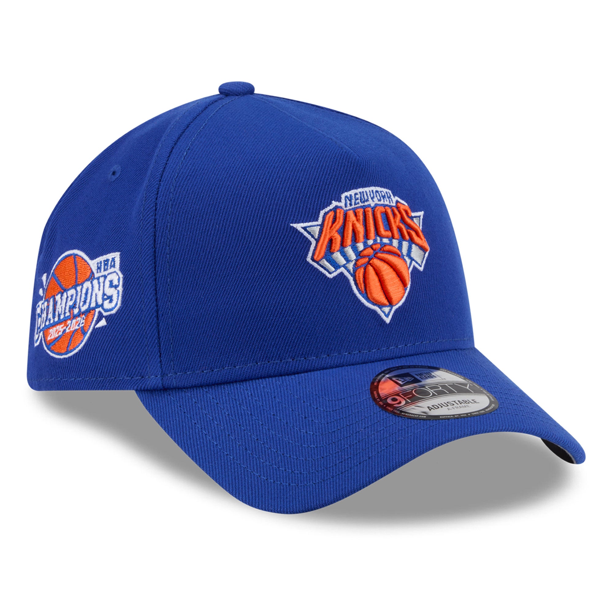 New Era Men's Blue New York Knicks 2026 Nba Champions A-Frame 9FORTY Adjustable Hat - Blue