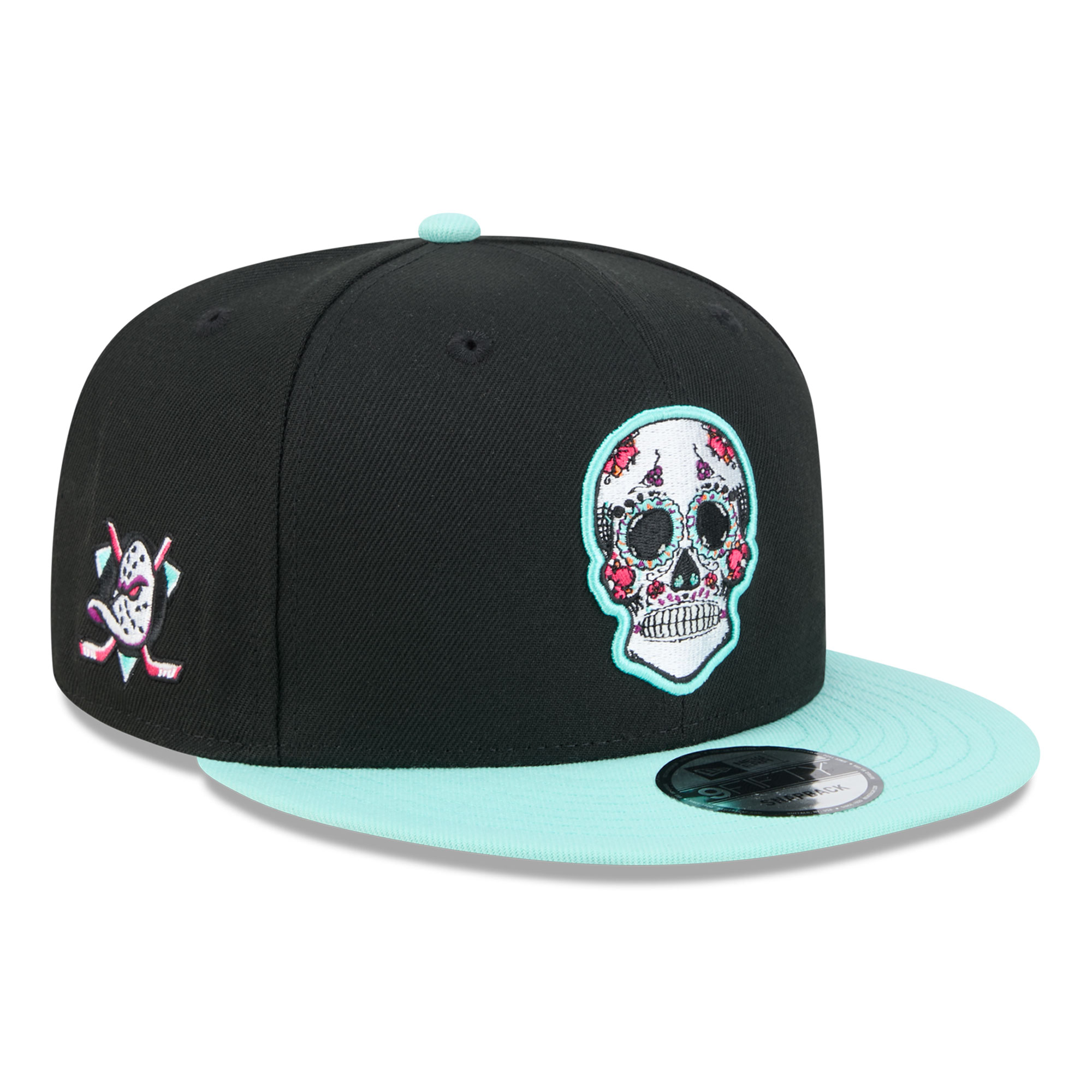 Men's New Era Black Anaheim Ducks Dia De Los Muertos 9FIFTY Snapback Hat