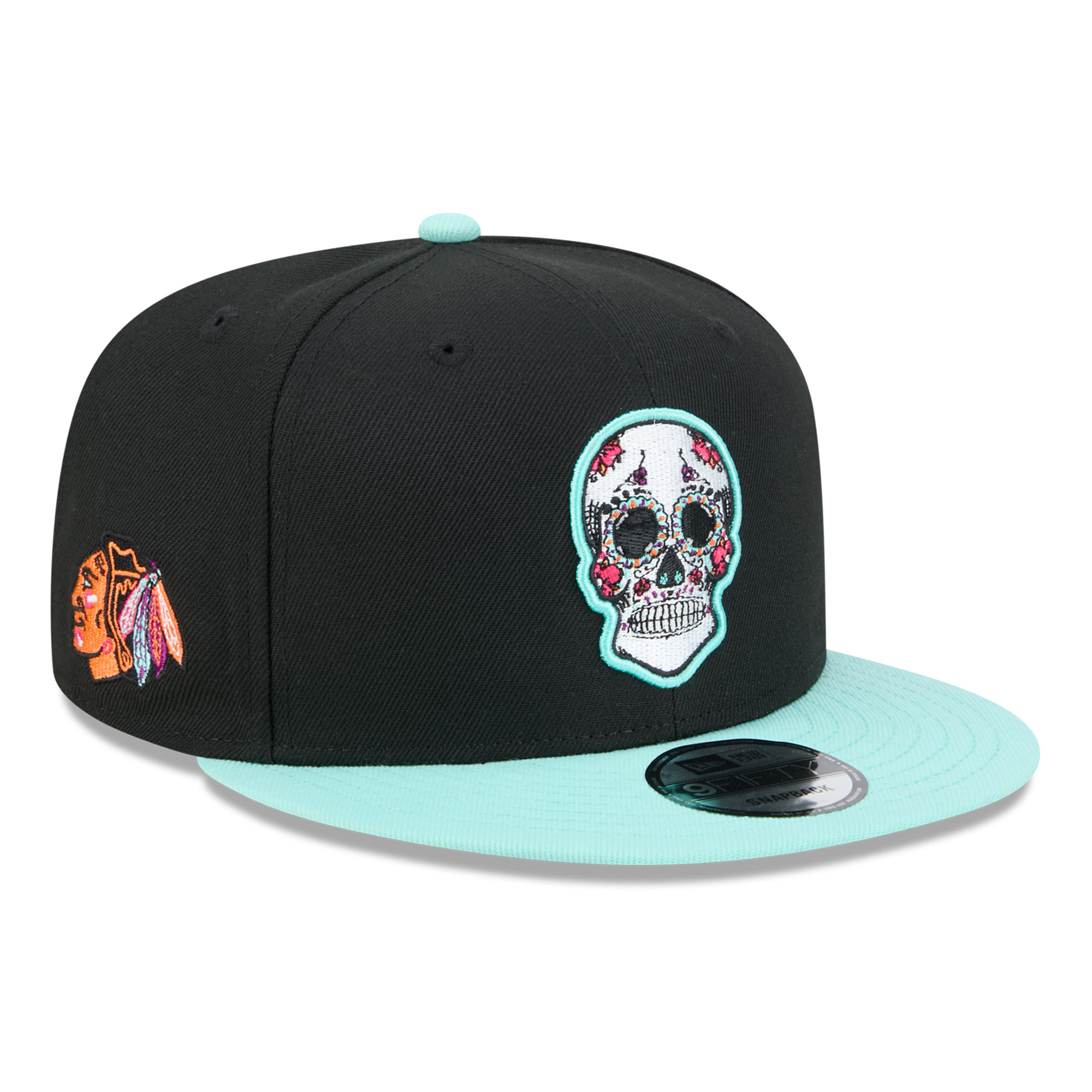 Men's New Era  Black Chicago Blackhawks Dia De Los Muertos 9FIFTY Snapback Hat