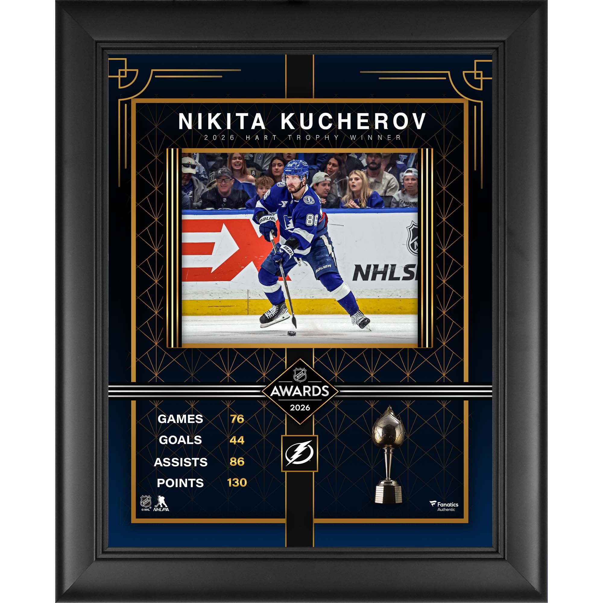 Nikita Kucherov Tampa Bay Lightning Framed 13" x 16" 2026 Hart Trophy Winner Collage