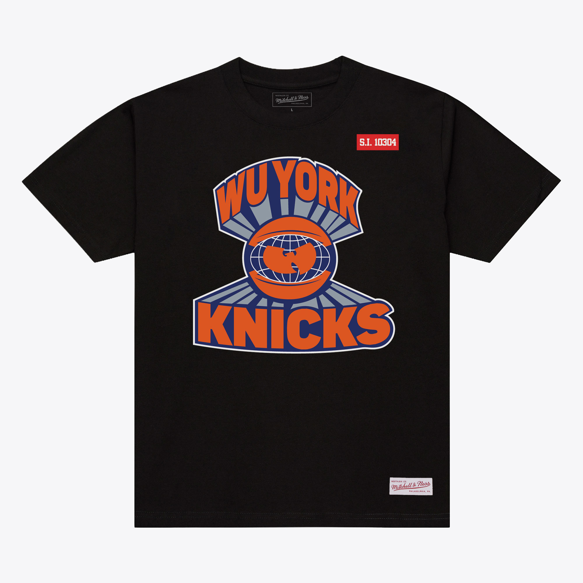 Men's Mitchell & Ness Black New York Knicks x Wu-Tang Wu York T-Shirt