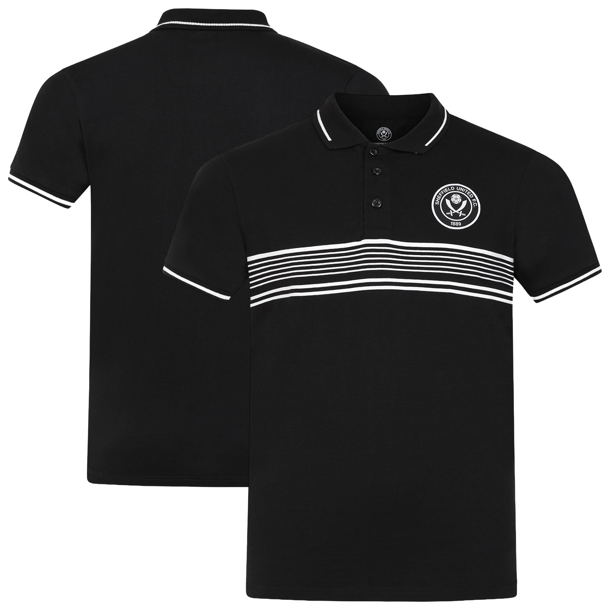 Sheffield United Lizard Polo Shirt - Black/White - Mens