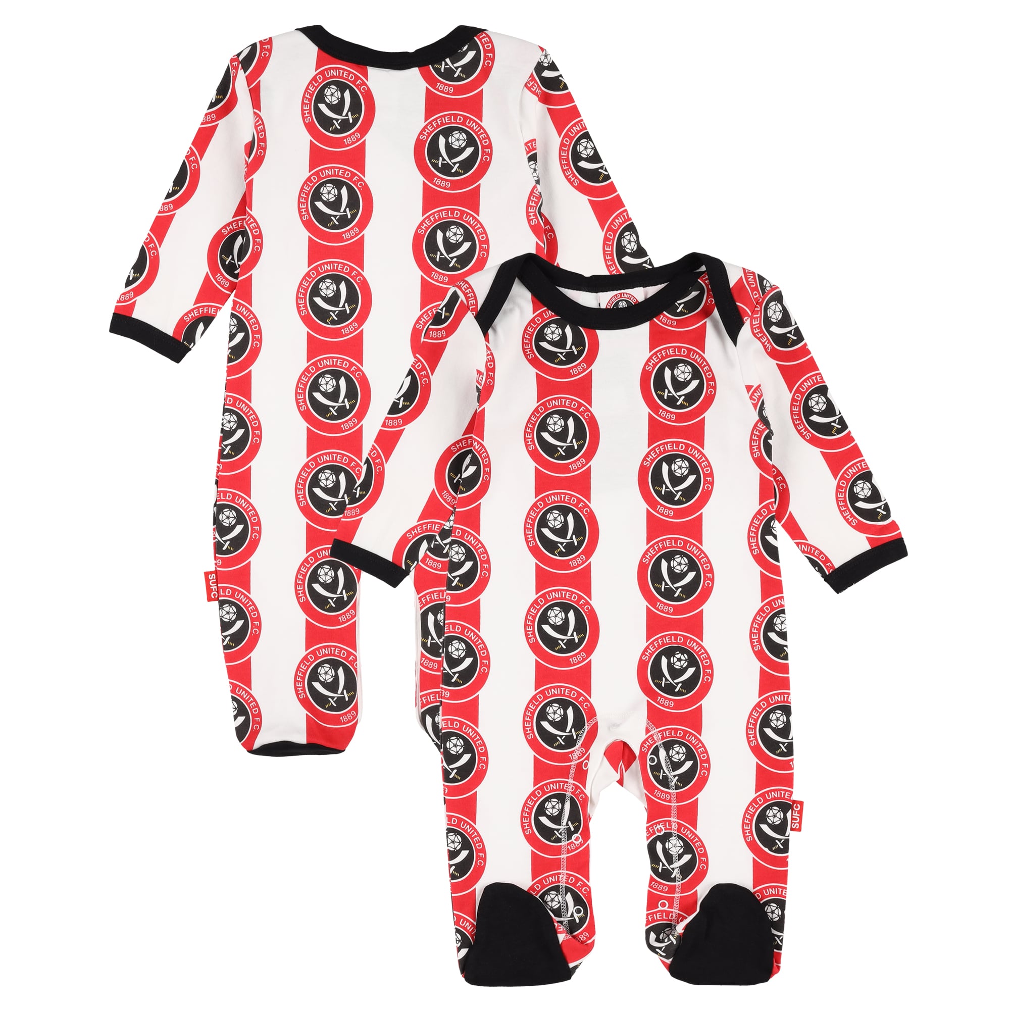 Sheffield United Stripe Crest Sleepsuit - Red/White/Black - Baby
