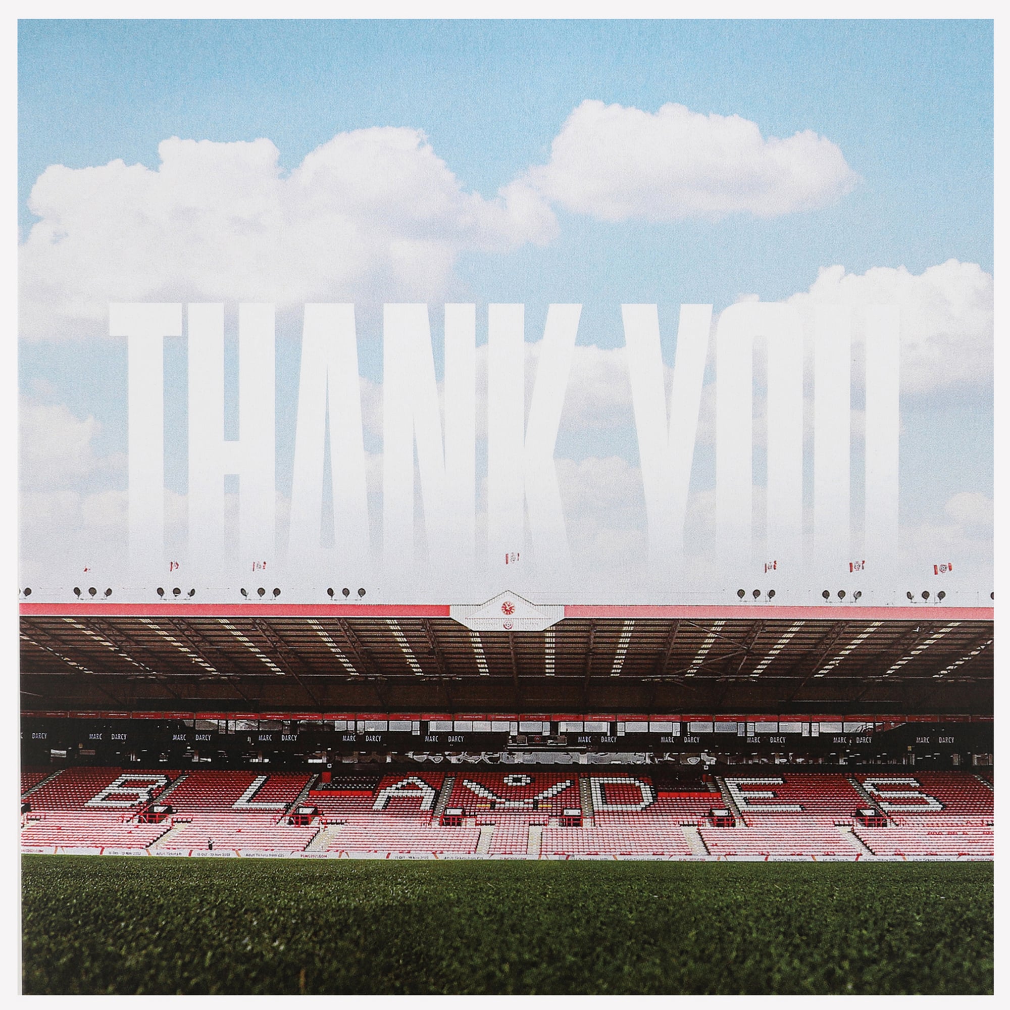 Sheffield United Thank You Ground Card