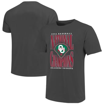 Unisex Image One Charcoal Oklahoma Sooners 2026 NCAA Baseball Men's College World Series Champions Large Type Field T-Shirt