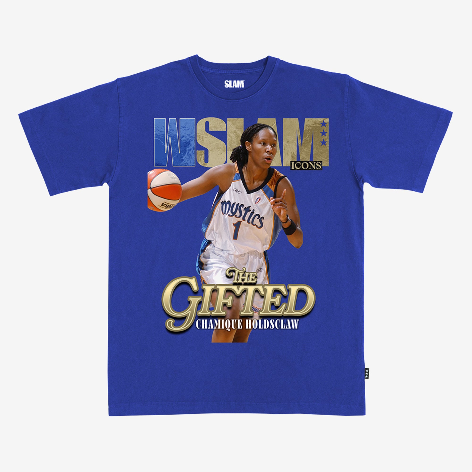 Unisex WSLAM Chamique Holdsclaw Blue Washington Mystics Cover T-Shirt - Court Origins