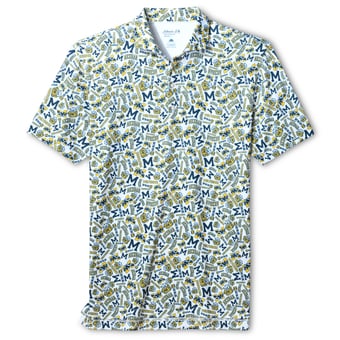 Men's johnnie-O  White Michigan Wolverines Galvin Polo