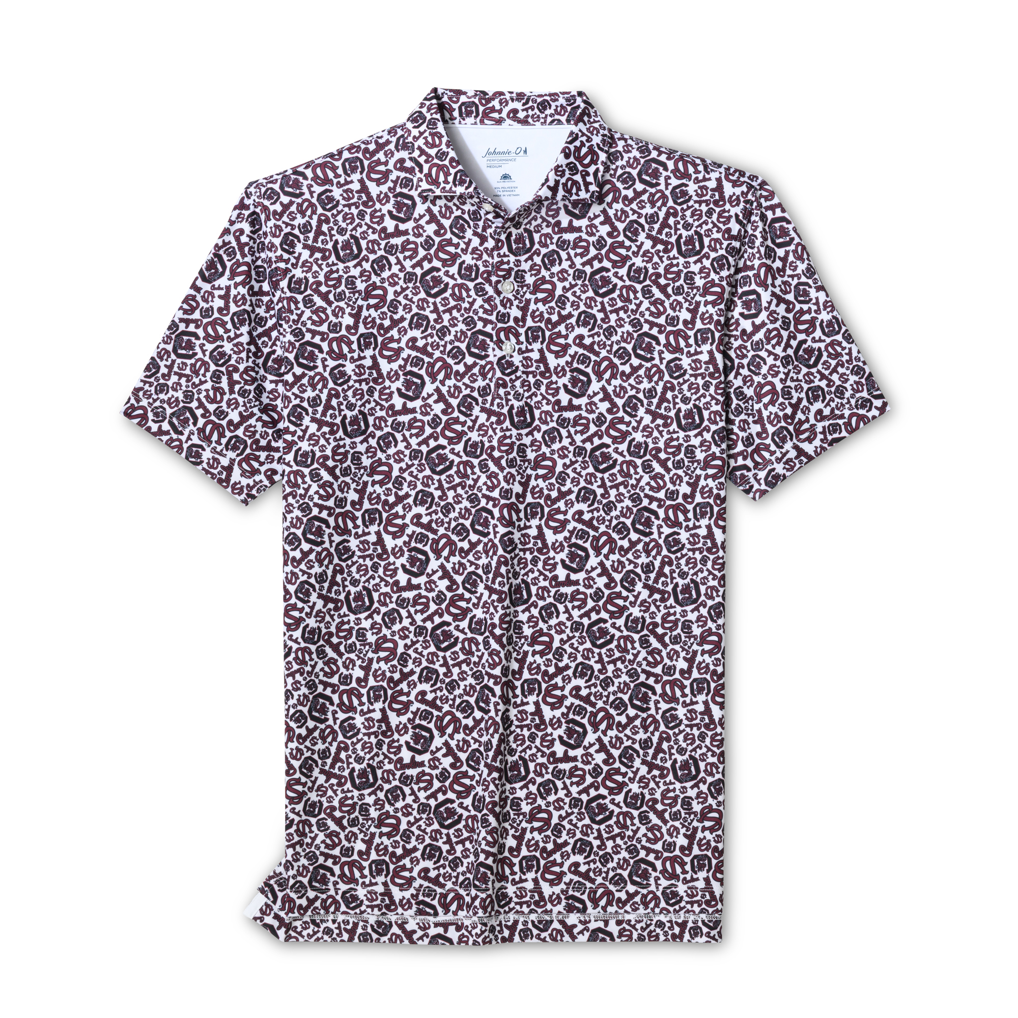 Men's johnnie-O  White South Carolina Gamecocks Galvin Polo