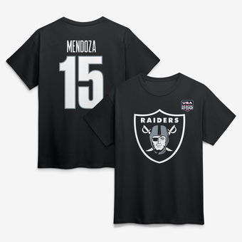 Men's Fernando Mendoza Black Las Vegas Raiders USA 250 Name & Number T-Shirt