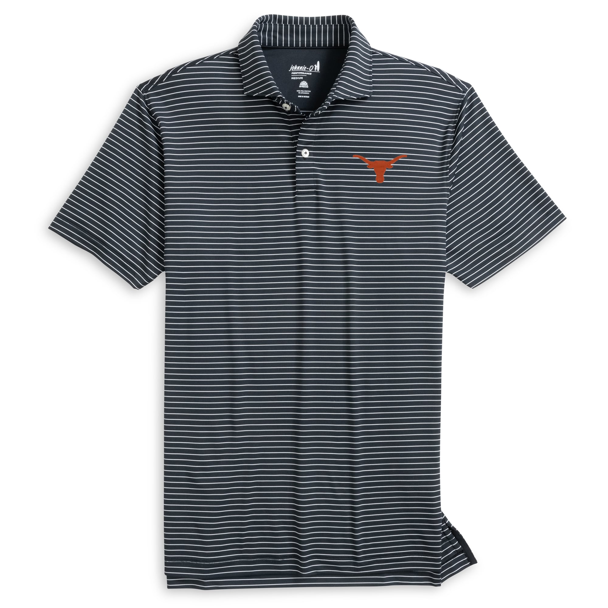 Men's johnnie-O  Black Texas Longhorns Beau Striped Polo