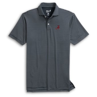 Men's johnnie-O  Black Alabama Crimson Tide Beau Striped Polo