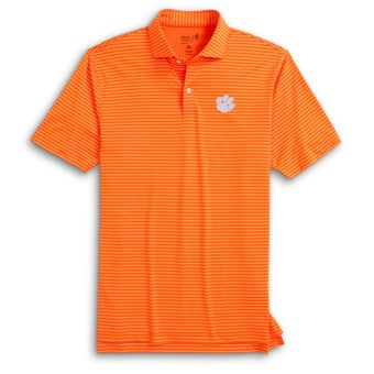 Men's johnnie-O  Orange Clemson Tigers Beau Striped Polo