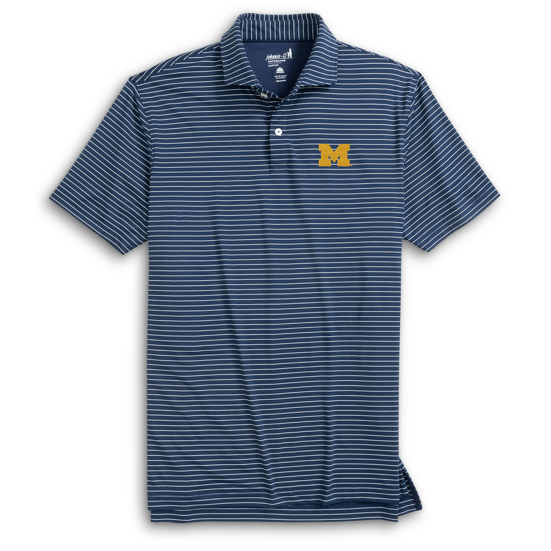 Men's johnnie-O  Navy Michigan Wolverines Beau Striped Polo