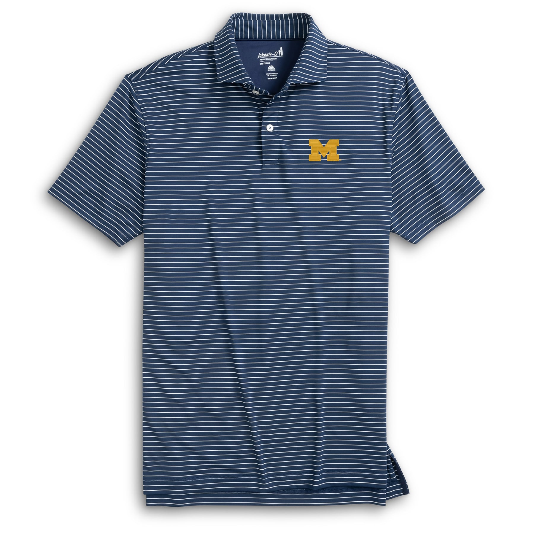 Men's johnnie-O Navy Michigan Wolverines Beau Striped Polo