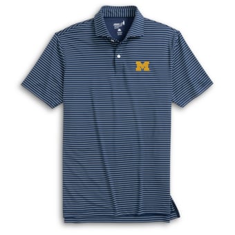 Men's johnnie-O  Navy Michigan Wolverines Beau Striped Polo