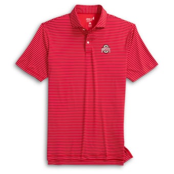 Men's johnnie-O  Scarlet Ohio State Buckeyes Beau Striped Polo