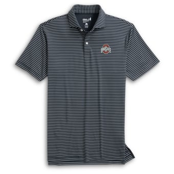 Men's johnnie-O  Black Ohio State Buckeyes Beau Striped Polo
