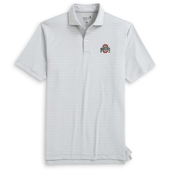 Men's johnnie-O  Gray Ohio State Buckeyes Beau Striped Polo