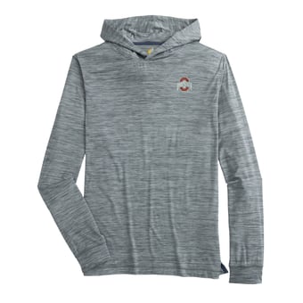Men's johnnie-O  Heather Black Ohio State Buckeyes Talon Long Sleeve Hooded T-Shirt