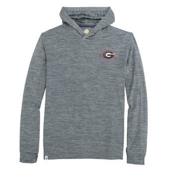 Men's johnnie-O  Heather Black Georgia Bulldogs Talon Long Sleeve Hooded T-Shirt