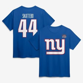 Men's Cam Skattebo Royal New York Giants USA 250 Name & Number T-Shirt